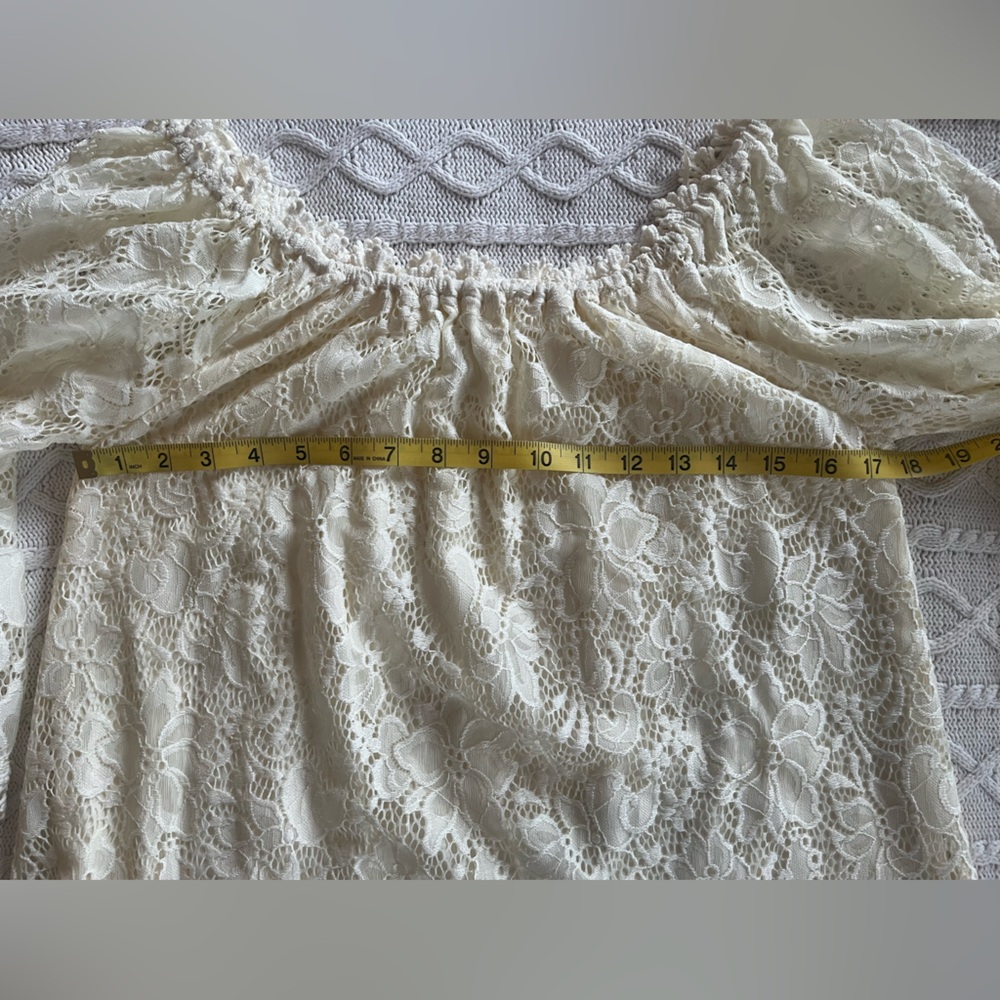 Umgee Designer Elegant Cream Lace Women's Mini Dress Size Small - Picture 14 of 16